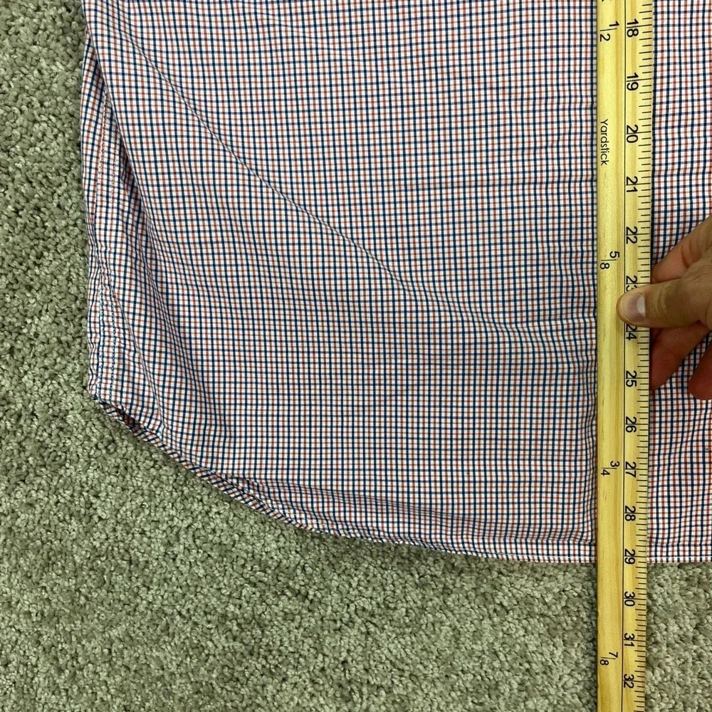J Crew Shirt Mens Large Button Down Long Sleeve Red Blue Plaid Gingham‎